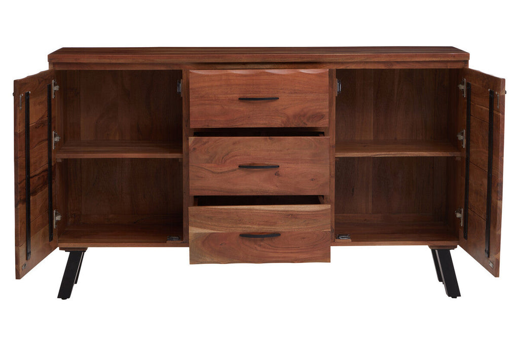 Orsina Nashik Large Acacia Sideboard – Industrial Wood Storage Cabinet