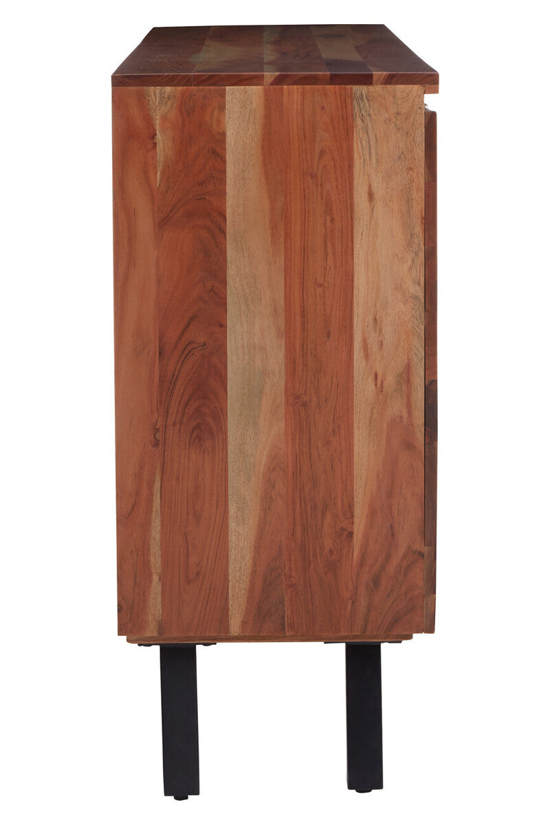 Orsina Nashik Large Acacia Sideboard – Industrial Wood Storage Cabinet