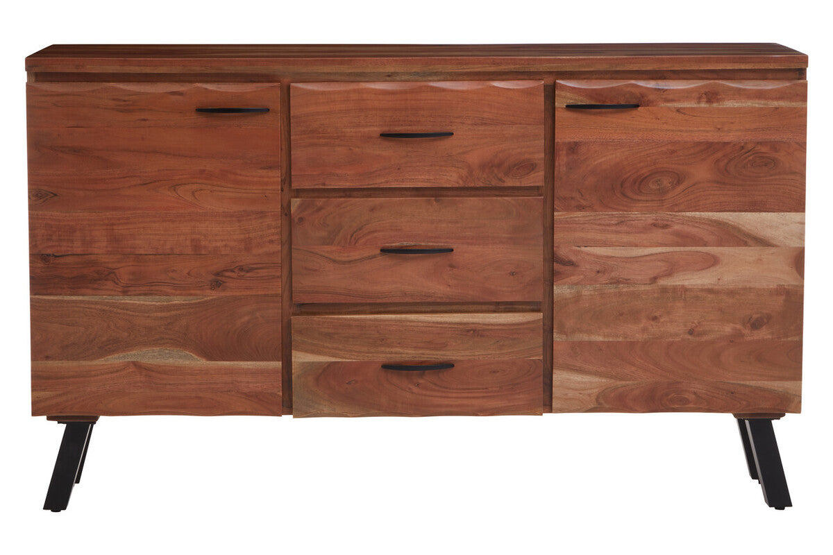 Orsina Nashik Large Acacia Sideboard – Industrial Wood Storage Cabinet