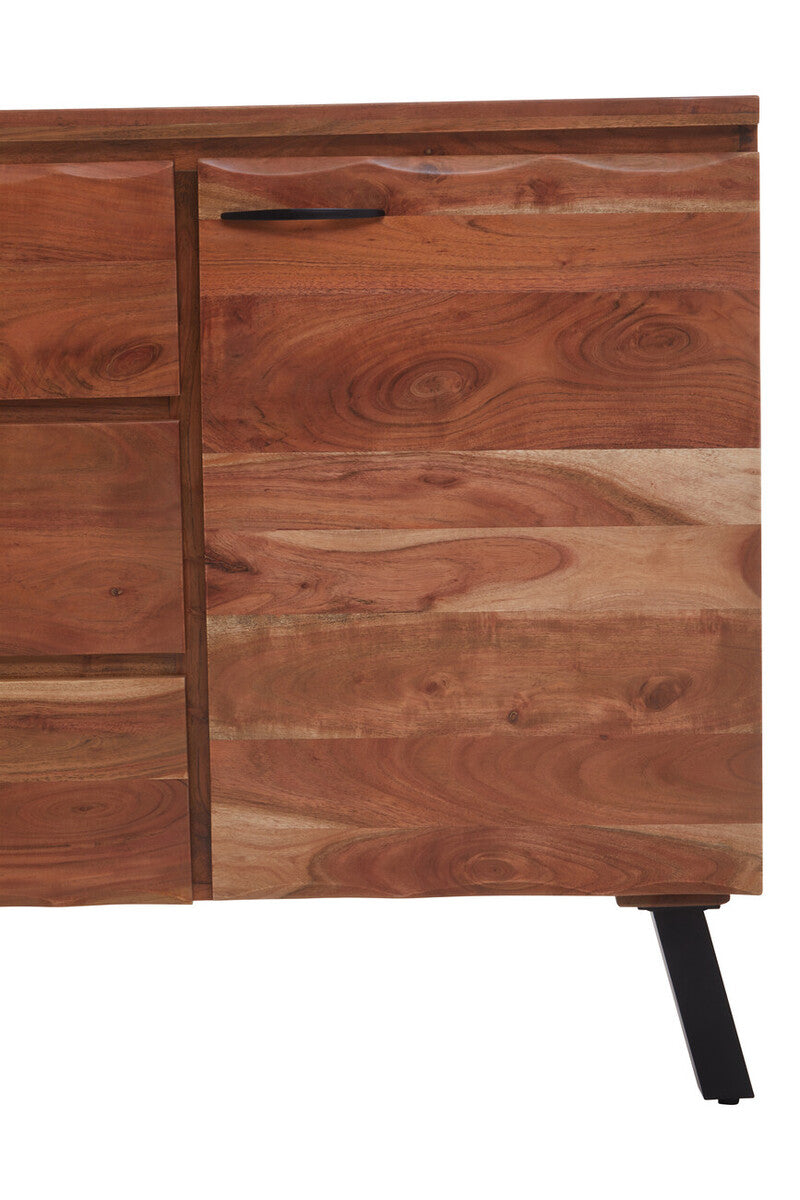 Orsina Nashik Large Acacia Sideboard – Industrial Wood Storage Cabinet