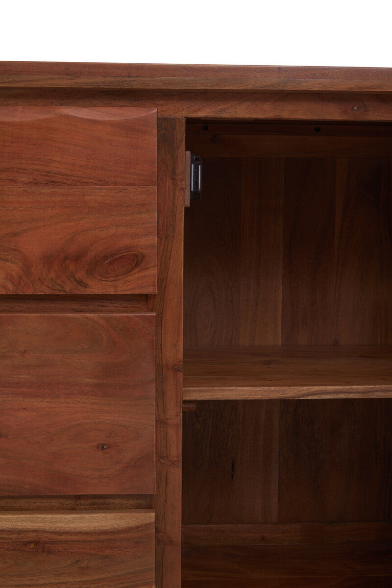 Orsina Nashik Large Acacia Sideboard – Industrial Wood Storage Cabinet