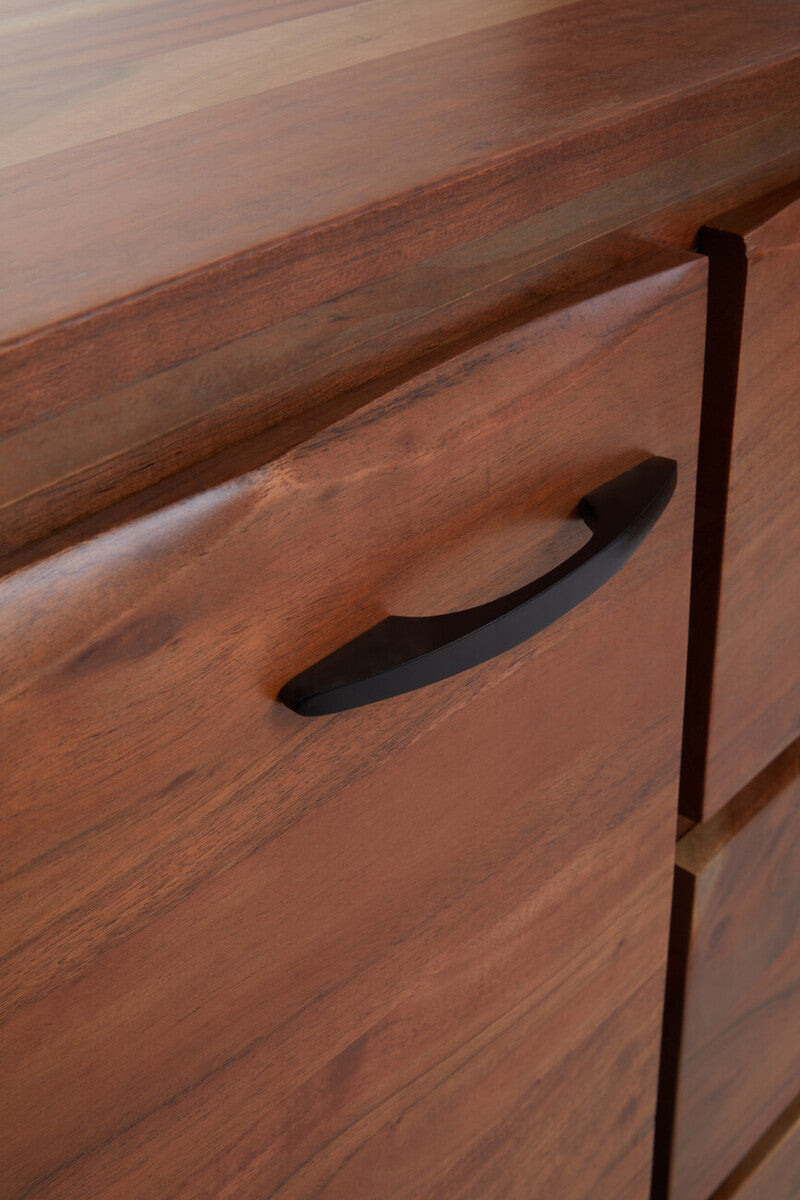 Orsina Nashik Large Acacia Sideboard – Industrial Wood Storage Cabinet