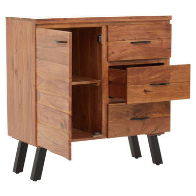 Orsina Nashik Small Acacia Sideboard – Industrial Wood Storage Cabinet