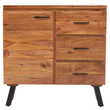 Orsina Nashik Small Acacia Sideboard – Industrial Wood Storage Cabinet