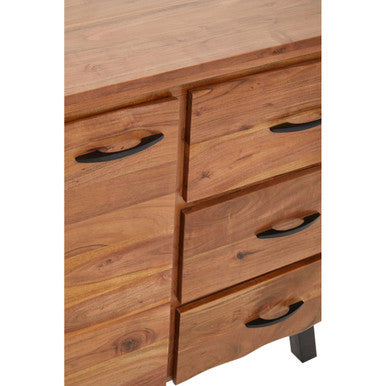 Orsina Nashik Small Acacia Sideboard – Industrial Wood Storage Cabinet