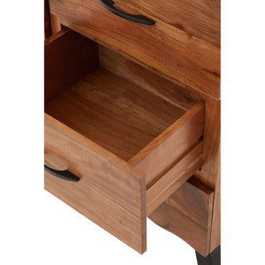 Orsina Nashik Small Acacia Sideboard – Industrial Wood Storage Cabinet