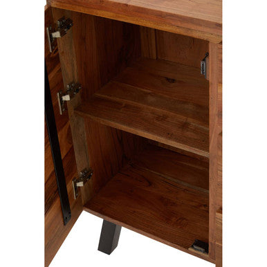 Orsina Nashik Small Acacia Sideboard – Industrial Wood Storage Cabinet