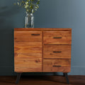 Orsina Nashik Small Acacia Sideboard – Industrial Wood Storage Cabinet