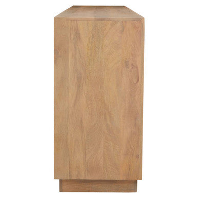 Orsina Salem 4-Door Mango Wood Sideboard – Geometric Buffet Cabinet
