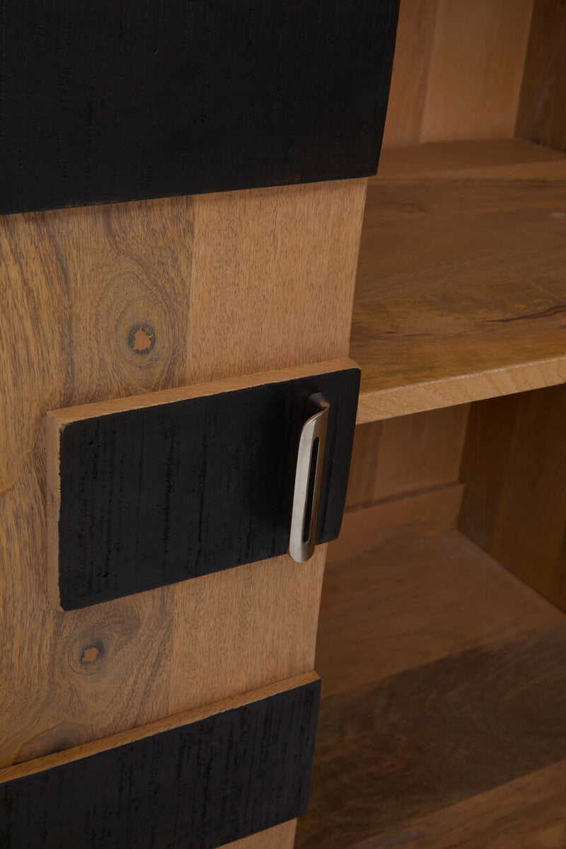 Orsina Salem 4-Door Mango Wood Sideboard – Geometric Buffet Cabinet