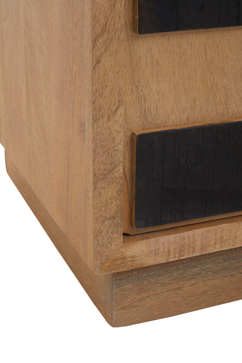 Orsina Salem 4-Door Mango Wood Sideboard – Geometric Buffet Cabinet