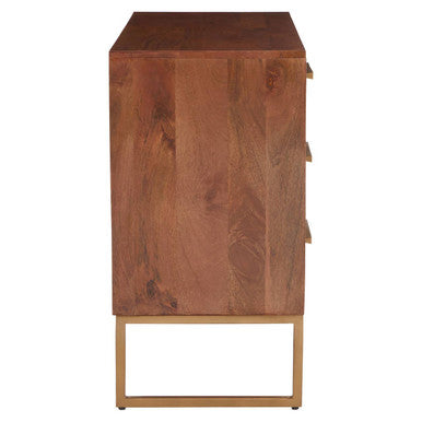 Orsina Gaya Mango Wood Small Sideboard – 3 Drawer Storage Cabinet