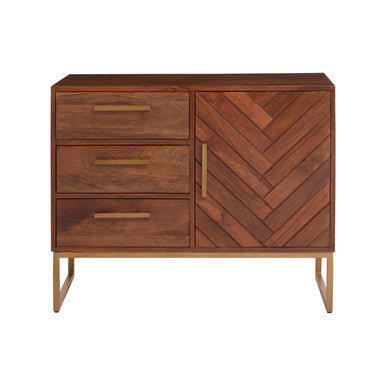 Orsina Gaya Mango Wood Small Sideboard – 3 Drawer Storage Cabinet