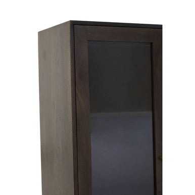 Orsina Patna Grey Mango Wood Display Cabinet with Gold Detailing