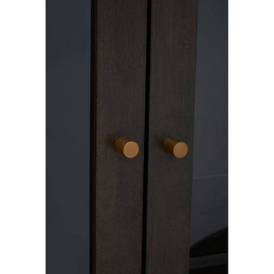 Orsina Patna Grey Mango Wood Display Cabinet with Gold Detailing