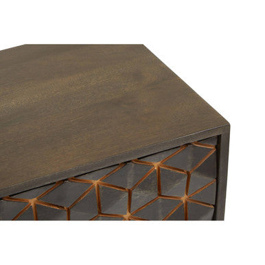 Orsina Patna Grey Mango Wood Console Table with Gold Iron Frame