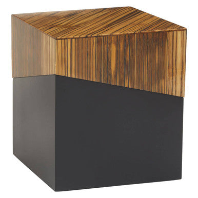 Orsina Gabor Bamboo Square Side Table – Two-Tone Dark Ebony Finish