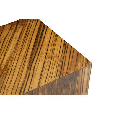 Orsina Gabor Bamboo Square Side Table – Two-Tone Dark Ebony Finish