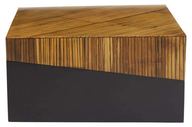 Orsina Gabor Square Bamboo Coffee Table – Two-Tone Natural & Ebony