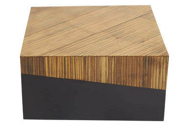 Orsina Gabor Square Bamboo Coffee Table – Two-Tone Natural & Ebony
