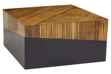 Orsina Gabor Square Bamboo Coffee Table – Two-Tone Natural & Ebony