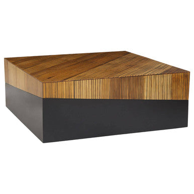Orsina Gabor Large Square Bamboo Coffee Table – Natural & Ebony Finish