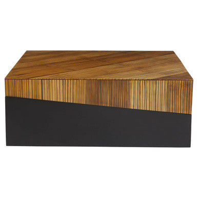 Orsina Gabor Large Square Bamboo Coffee Table – Natural & Ebony Finish