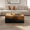 Orsina Gabor Large Square Bamboo Coffee Table – Natural & Ebony Finish