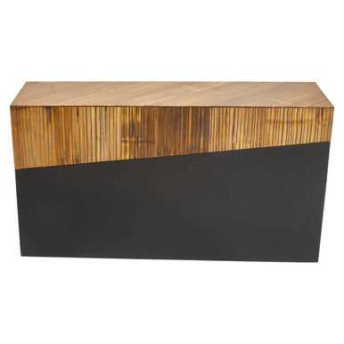 Orsina Gabor Bamboo Console Table – Two-Tone Natural & Ebony Finish