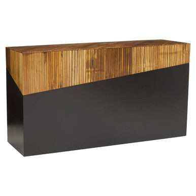 Orsina Gabor Bamboo Console Table – Two-Tone Natural & Ebony Finish