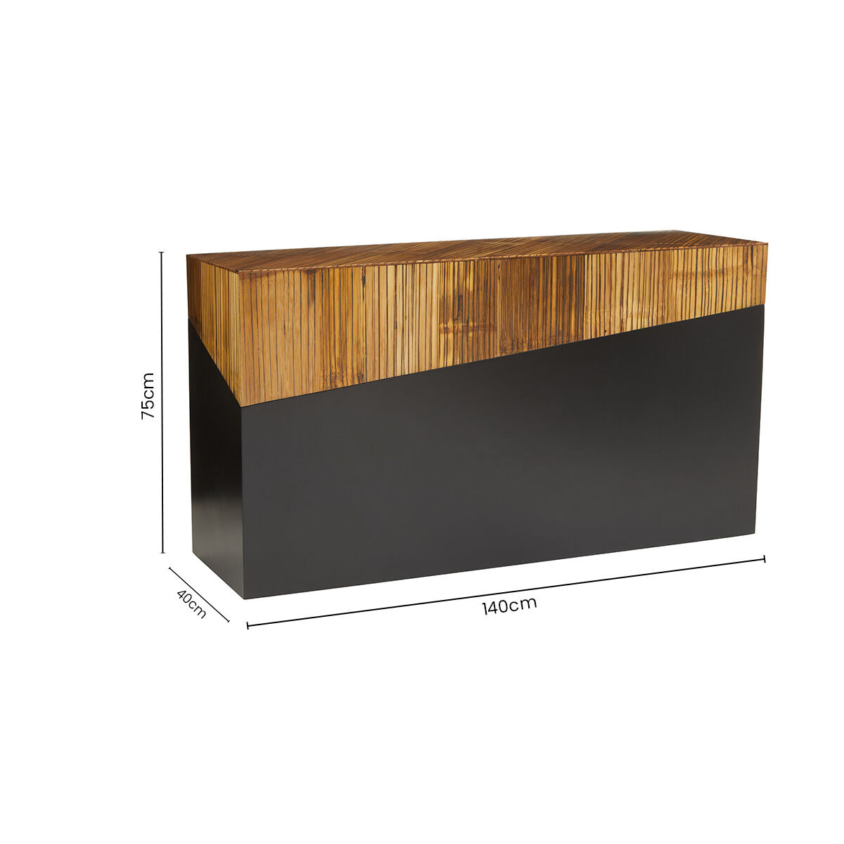 Orsina Gabor Bamboo Console Table – Two-Tone Natural & Ebony Finish