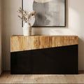 Orsina Gabor Bamboo Console Table – Two-Tone Natural & Ebony Finish