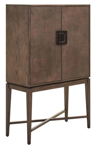 Orsina Dimaro Antique Grey Cabinet – Elm Wood 2-Door Storage Sideboard