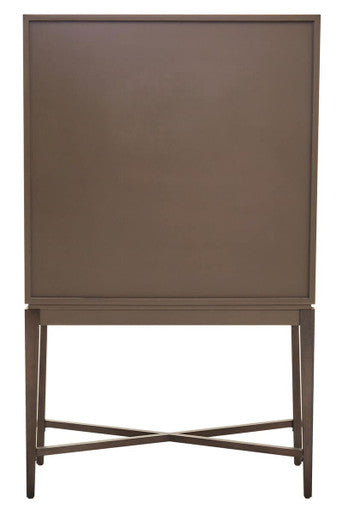 Orsina Dimaro Antique Grey Cabinet – Elm Wood 2-Door Storage Sideboard