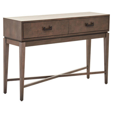 Orsina Dimaro Antique Grey 2-Drawer Console Table | Slim Hallway Desk