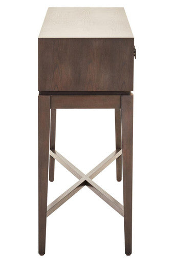 Orsina Dimaro Antique Grey 2-Drawer Console Table | Slim Hallway Desk