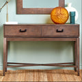 Orsina Dimaro Antique Grey 2-Drawer Console Table | Slim Hallway Desk