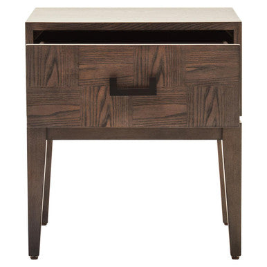 Orsina Dimaro Antique Grey 1-Drawer Side Table with Wooden Legs