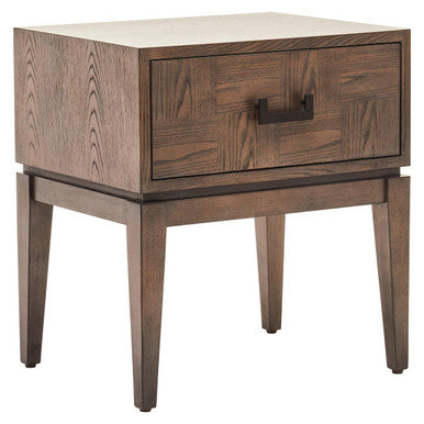 Orsina Dimaro Antique Grey 1-Drawer Side Table with Wooden Legs