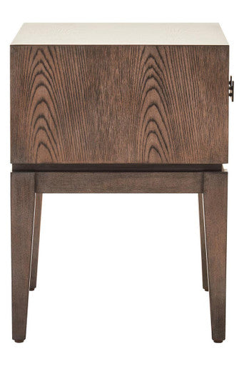 Orsina Dimaro Antique Grey 1-Drawer Side Table with Wooden Legs