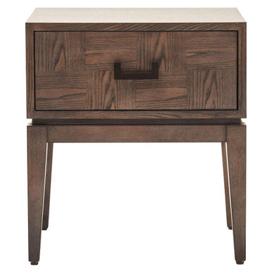 Orsina Dimaro Antique Grey 1-Drawer Side Table with Wooden Legs