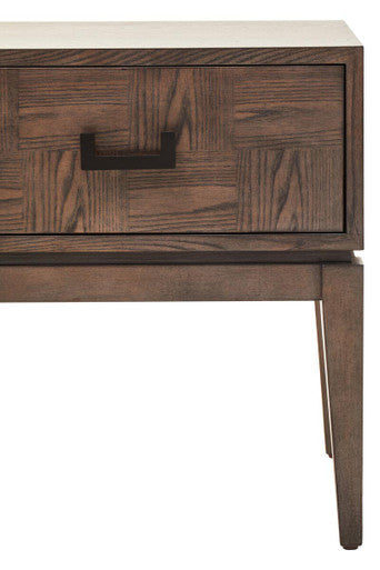 Orsina Dimaro Antique Grey 1-Drawer Side Table with Wooden Legs