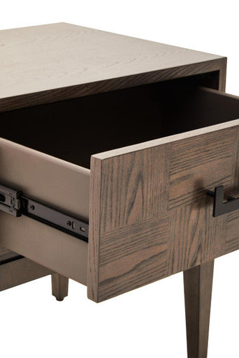 Orsina Dimaro Antique Grey 1-Drawer Side Table with Wooden Legs
