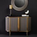 Orsina Dervio Grey 2-Door Sideboard with Black Marble Top & Fluting