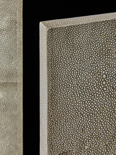 Orsina Deruta Grey Shagreen 4-Door Sideboard | Gold Metal Legs
