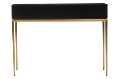 Orsina Deruta Shagreen Console Table with Gold Legs and Drawer