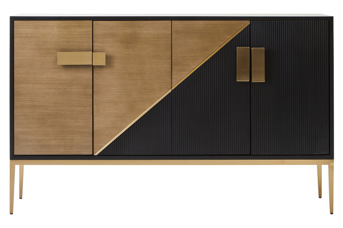 Orsina Davoli Black and Grey Sideboard – Modern Oak Veneer Buffet