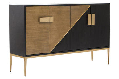 Orsina Davoli Black and Grey Sideboard – Modern Oak Veneer Buffet