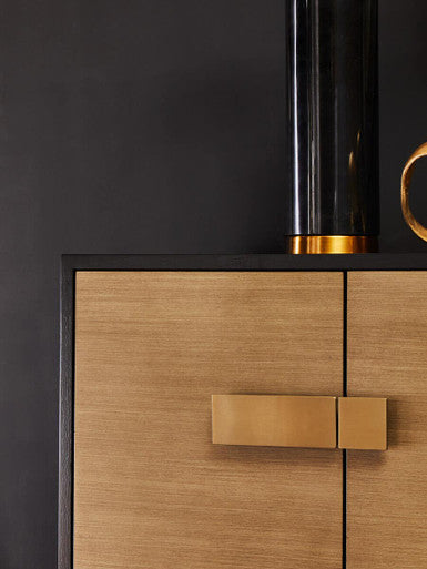Orsina Davoli Black and Grey Sideboard – Modern Oak Veneer Buffet