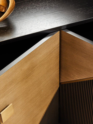 Orsina Davoli Black and Grey Sideboard – Modern Oak Veneer Buffet